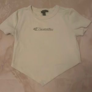 Forever 21 cream “baddie” crop top